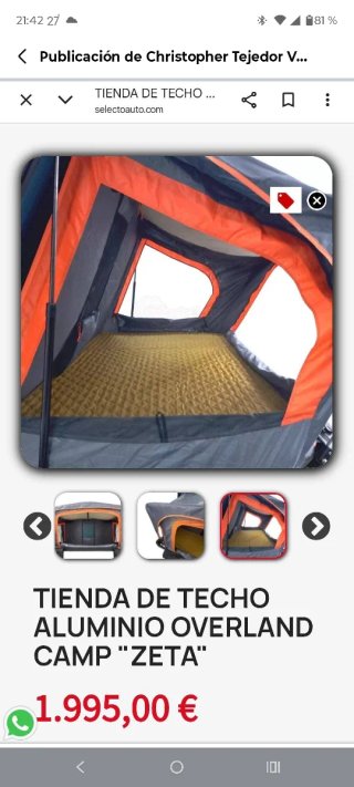 Tienda de techo para coche Wild land bretema