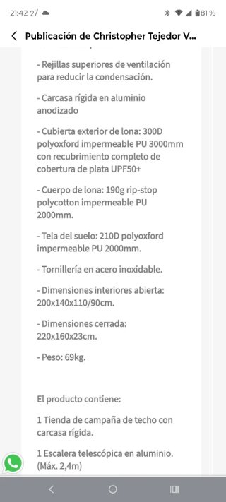 Tienda de techo para coche Wild land bretema