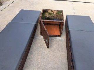 Juego de 2 tumbonas y mesa ratán