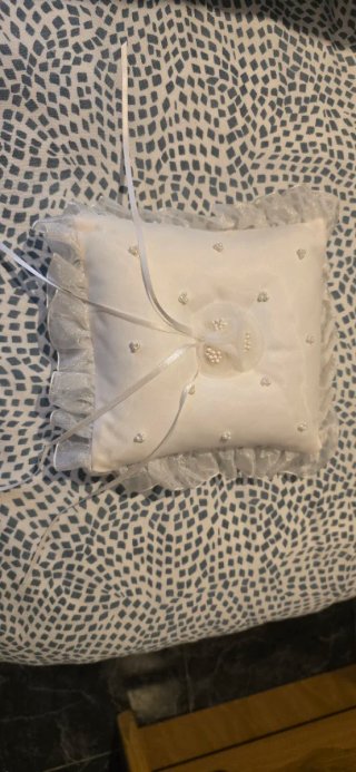 Cojín para Anillos de Boda Blanco