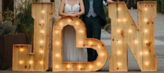 Letras decorativas madera con luces