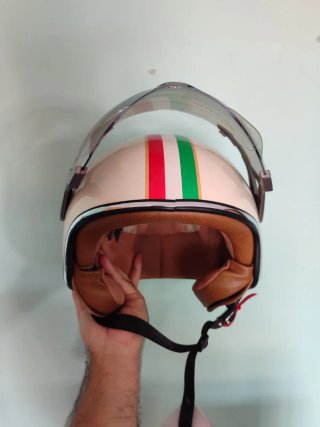 Casco Moto Jet Retro Talla M Tricolor Unisex