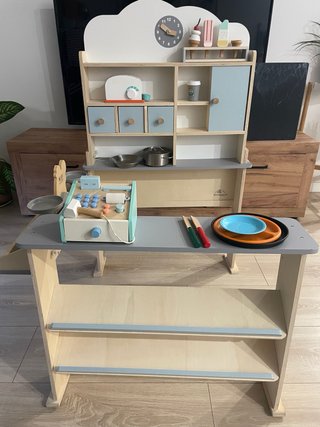 MERCADO / TIENDA DE JUGUETE DE MADERA + ACCESORIOS