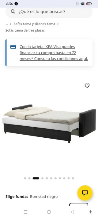 Sofá Cama IKEA FRIHETEN Negro