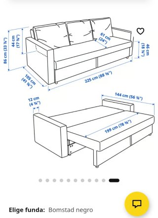 Sofá Cama IKEA FRIHETEN Negro