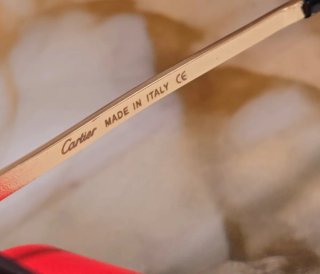 Gafas Cartier Cristal Rosado Patas Doradas