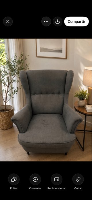 Butaca orejera Ikea gris oscuro