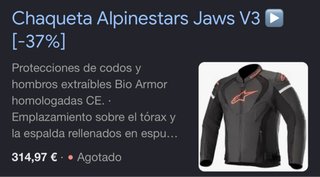 Chaqueta Alpinestars Jaws V3 Negra