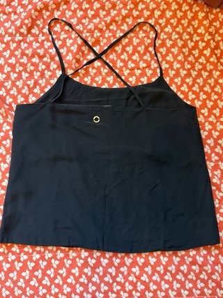2 Tops Seda Negro y Rosa Talla XS