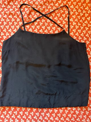 2 Tops Seda Negro y Rosa Talla XS