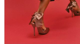 Tacones Zara beige con Lazo