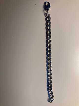 Pulsera cadena eslabones plateada