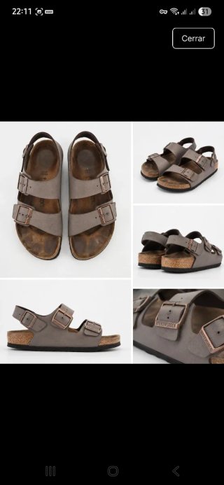 Birkenstock Unisex Dos Hebillas Marrón/Gris