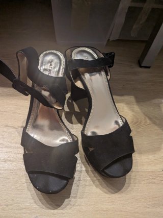 Sandalias de tacón negras