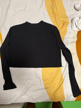 Top Negro Manga Larga Talla S