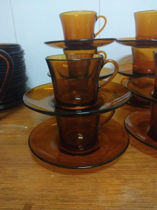 Juego 10 Tazas y Platos Duralex Ámbar