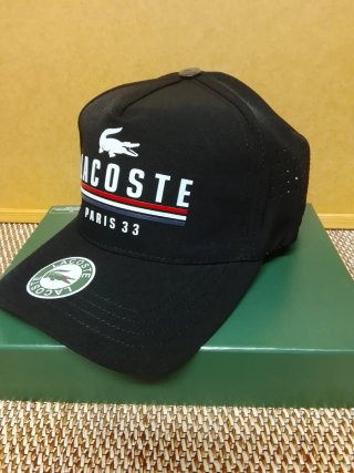 Gorra Lacoste Paris 33 Negra. Talla única