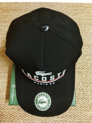 Gorra Lacoste Paris 33 Negra. Talla única