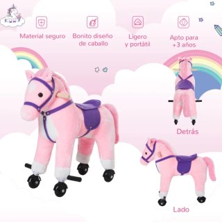 Caballito rosa con ruedas +2 años