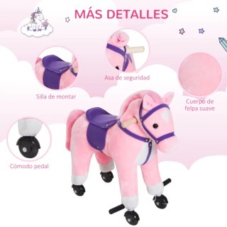 Caballito rosa con ruedas +2 años