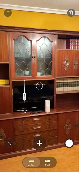 Mueble salón madera clásico con vitrina