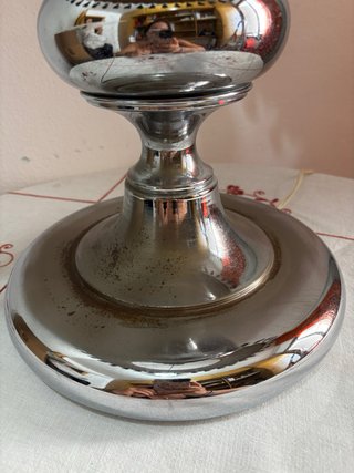 Lámpara de mesa vintage años 60 forrada a mano