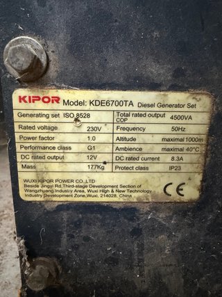Generador Kipor Diesel KDE6700TA