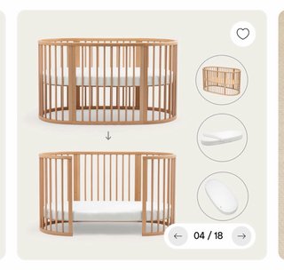 Cuna Stokke Sleepi + Colchón Protector y bajera