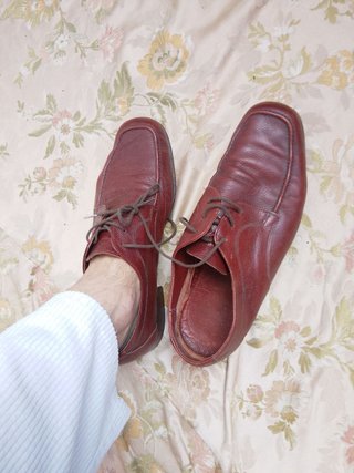 Scarpe Derby Pelle Martellata Marrone borgogna 42