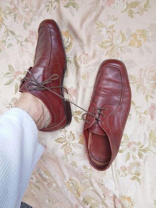 Scarpe Derby Pelle Martellata Marrone borgogna 42