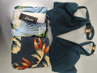 Bikini Etam verde y Estampado Tropical