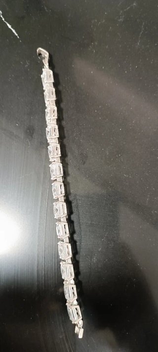 Pulsera Plata Ley Circonitas Cuadradas