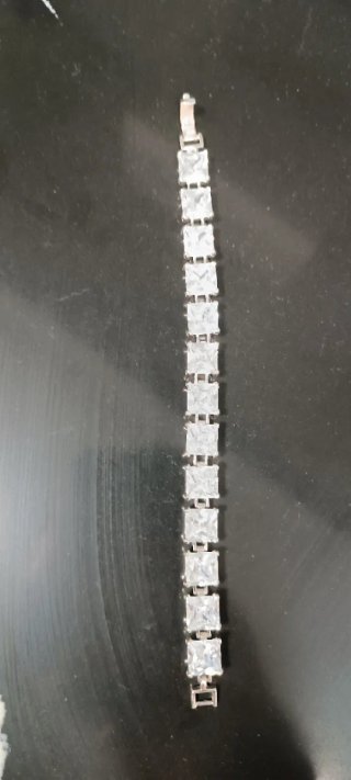Pulsera Plata Ley Circonitas Cuadradas