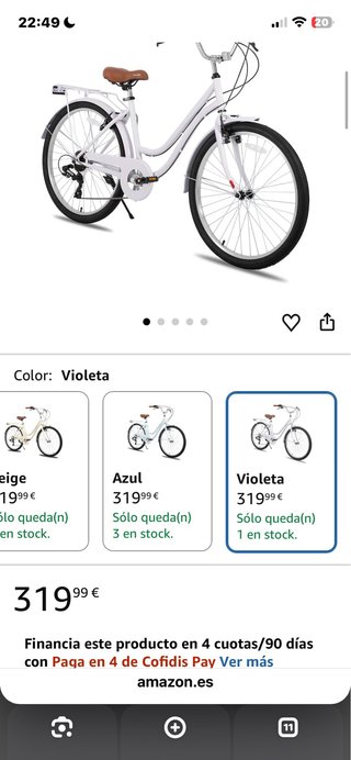 Bicicleta Paseo Blanca Casi Nueva