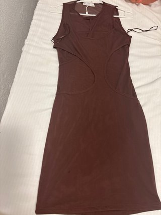 Vestido Bershka Cut-out Marrón Talla XS