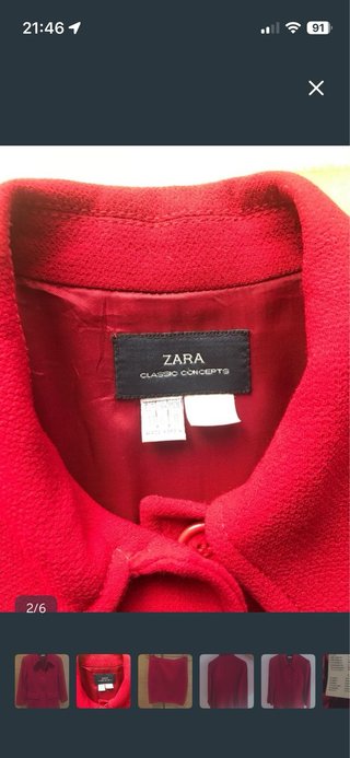 Traje Chaqueta Zara Rojo Talla S