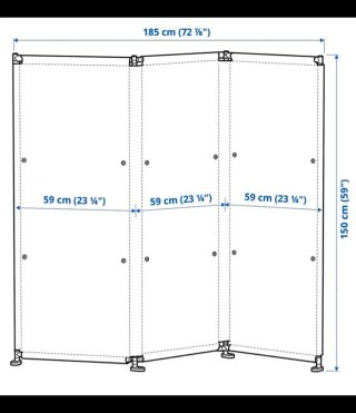 Biombo separador de ambientes madera y tela