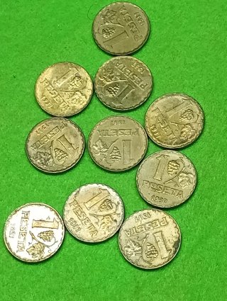 Lote de 10 monedas 1 peseta República Española