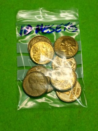 Lote de 10 monedas 1 peseta República Española