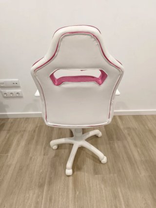 Silla Gamer Estudio Rosa y Blanca