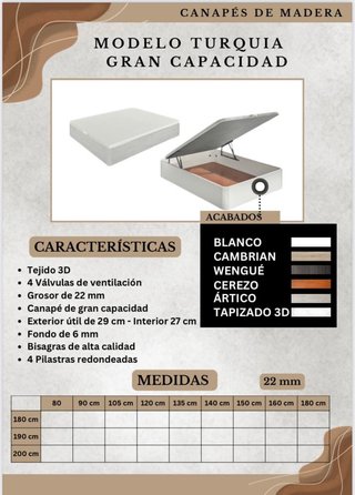 Cama con cabecero y mesitas de noche