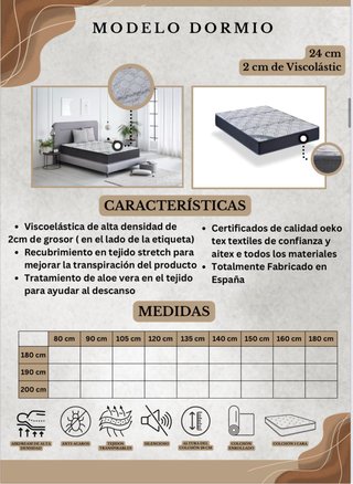 Cama con cabecero y mesitas de noche