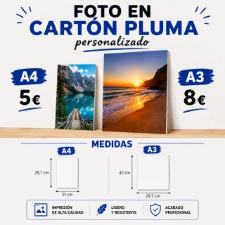 Fotos personalizables en cartón pluma