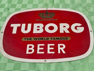 Insegna In Metallo Vintage Birra Tuborg