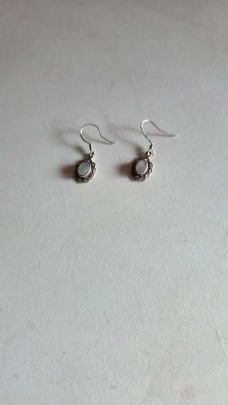 Pendientes plata óvalo nacar