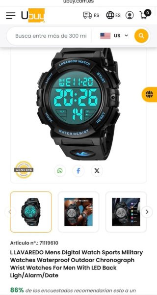 Reloj LAVAREDO digital para hombre