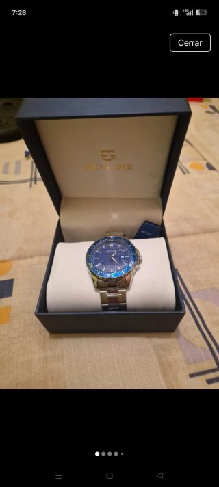 Reloj SKYLINE Elegante Azul y Plateado