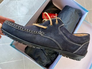 NUOVI Mocassini scamosciati ESMARA Blu Tg. 43
