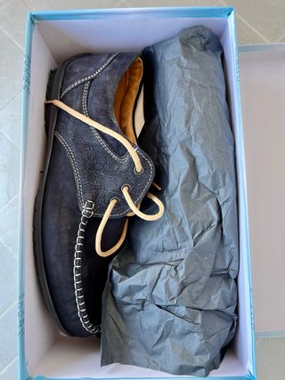 NUOVI Mocassini scamosciati ESMARA Blu Tg. 43