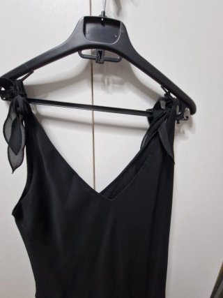 Vestido gasa negro vaporoso